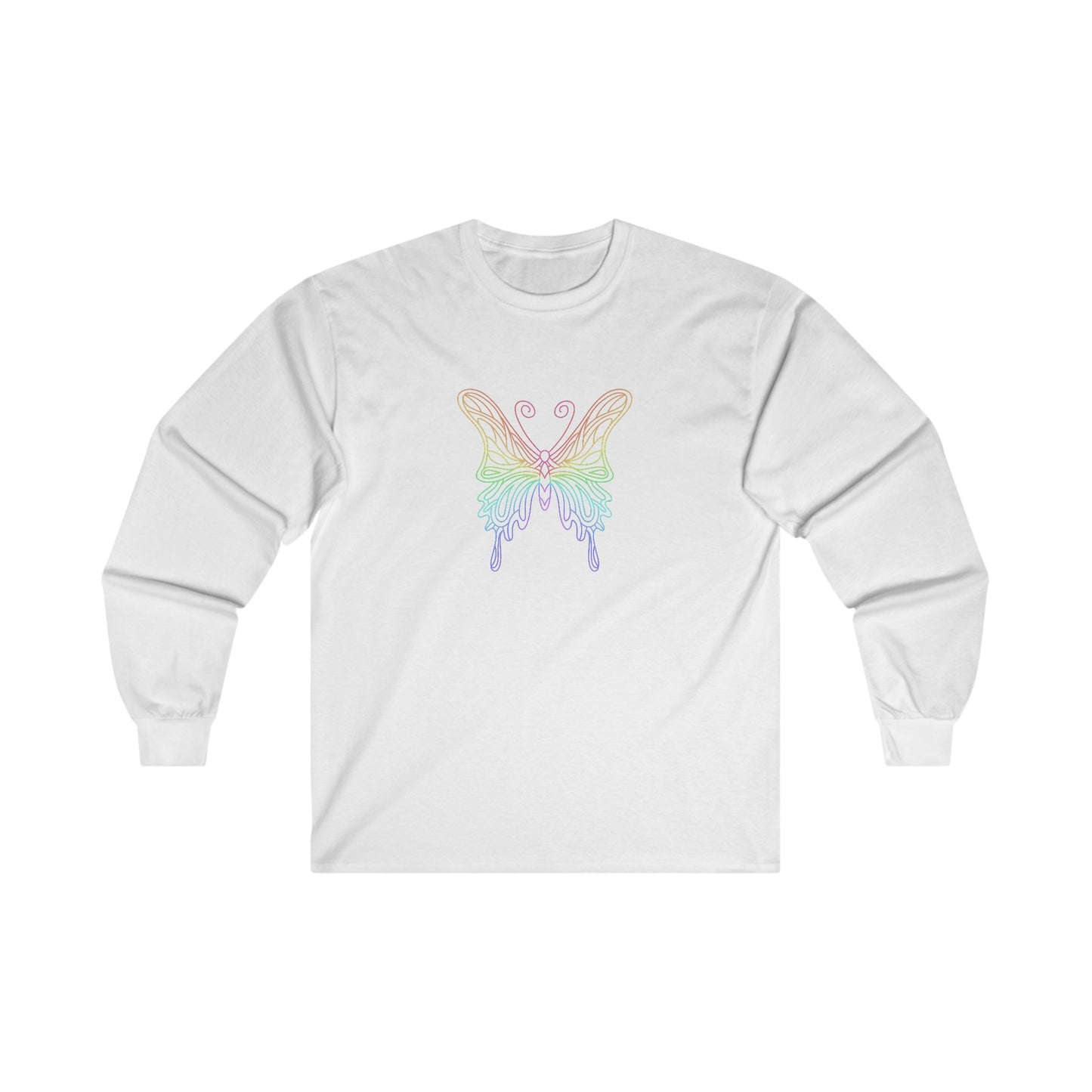 Colorful Pretty Butterfly Long Sleeve Tee