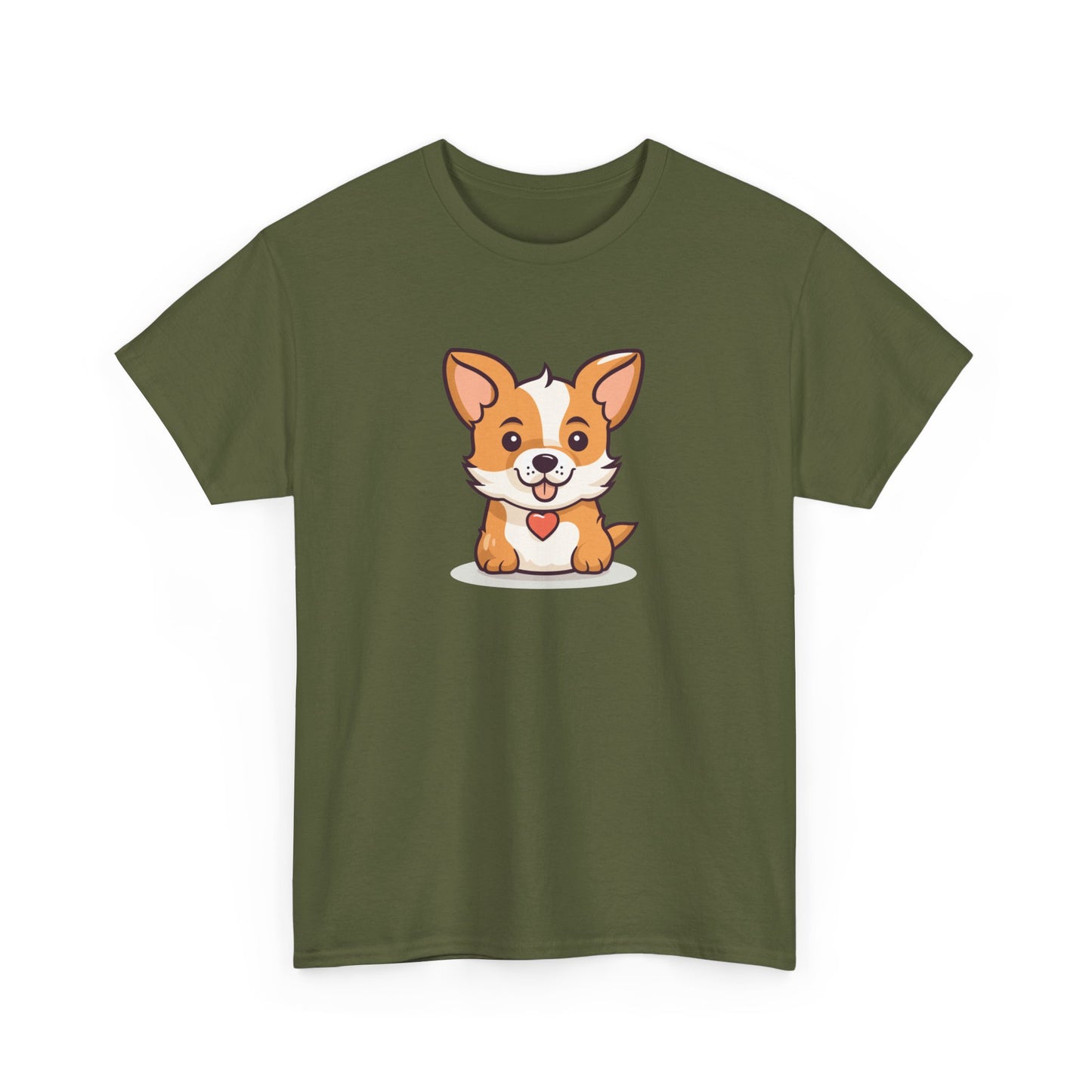 Cute Dog with Heart Short Sleeve Tee