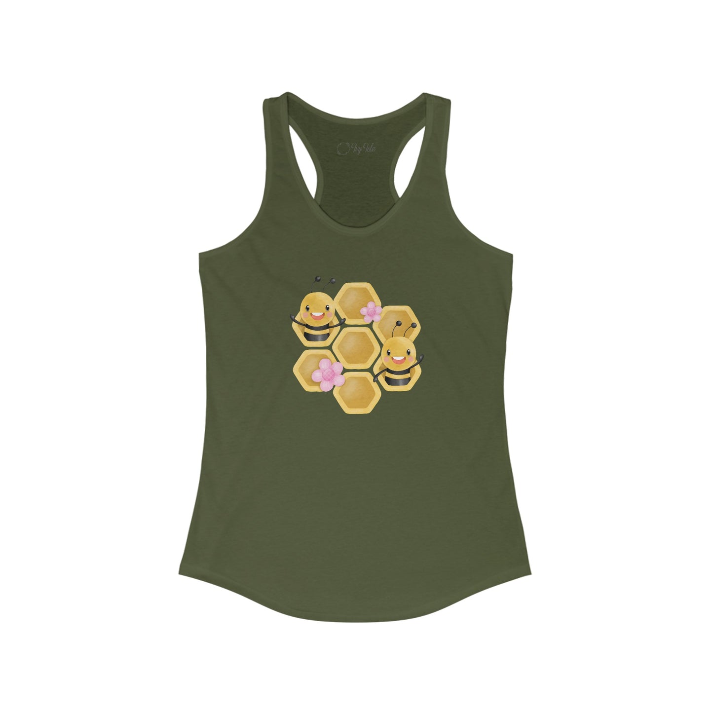 Cute Bee Honeycomb Racerback Tank