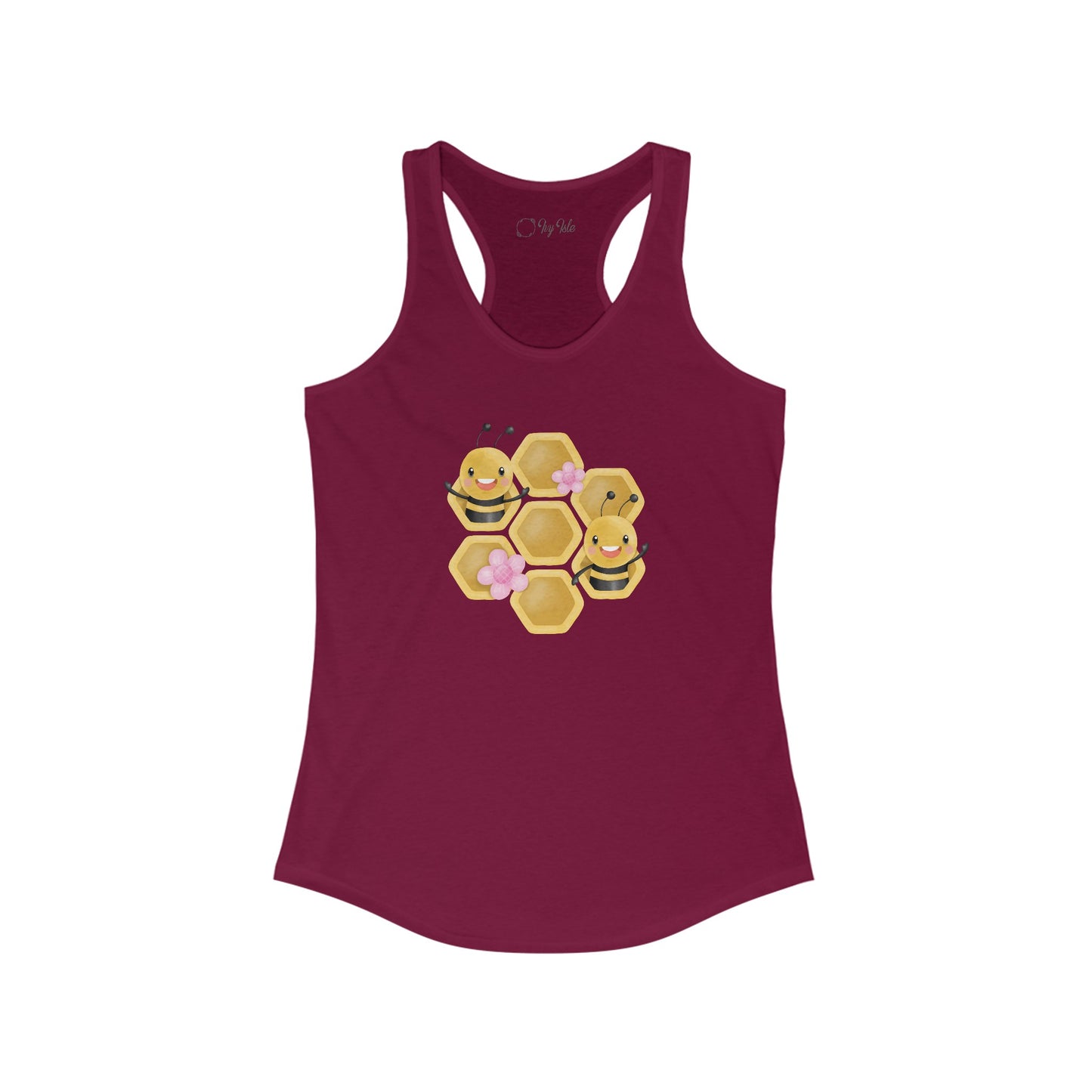 Cute Bee Honeycomb Racerback Tank