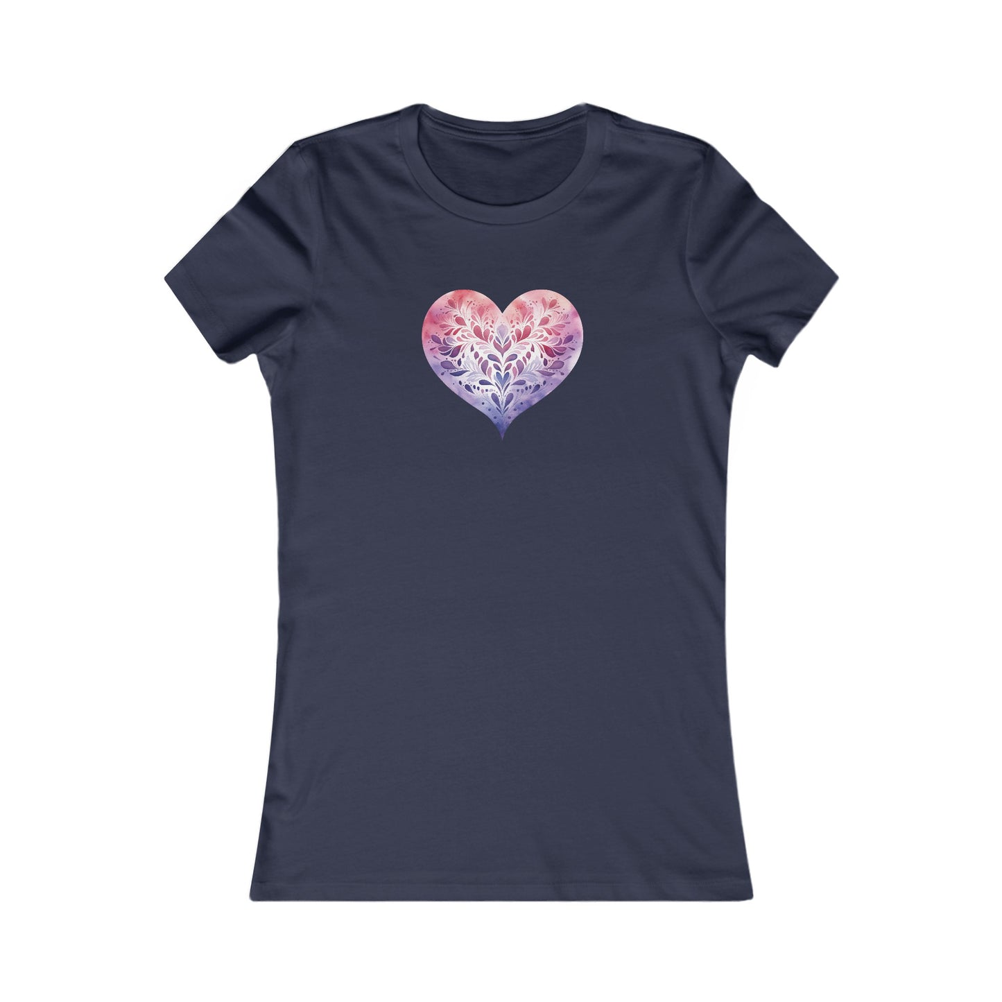 Watercolor Heart Fitted Tee 005