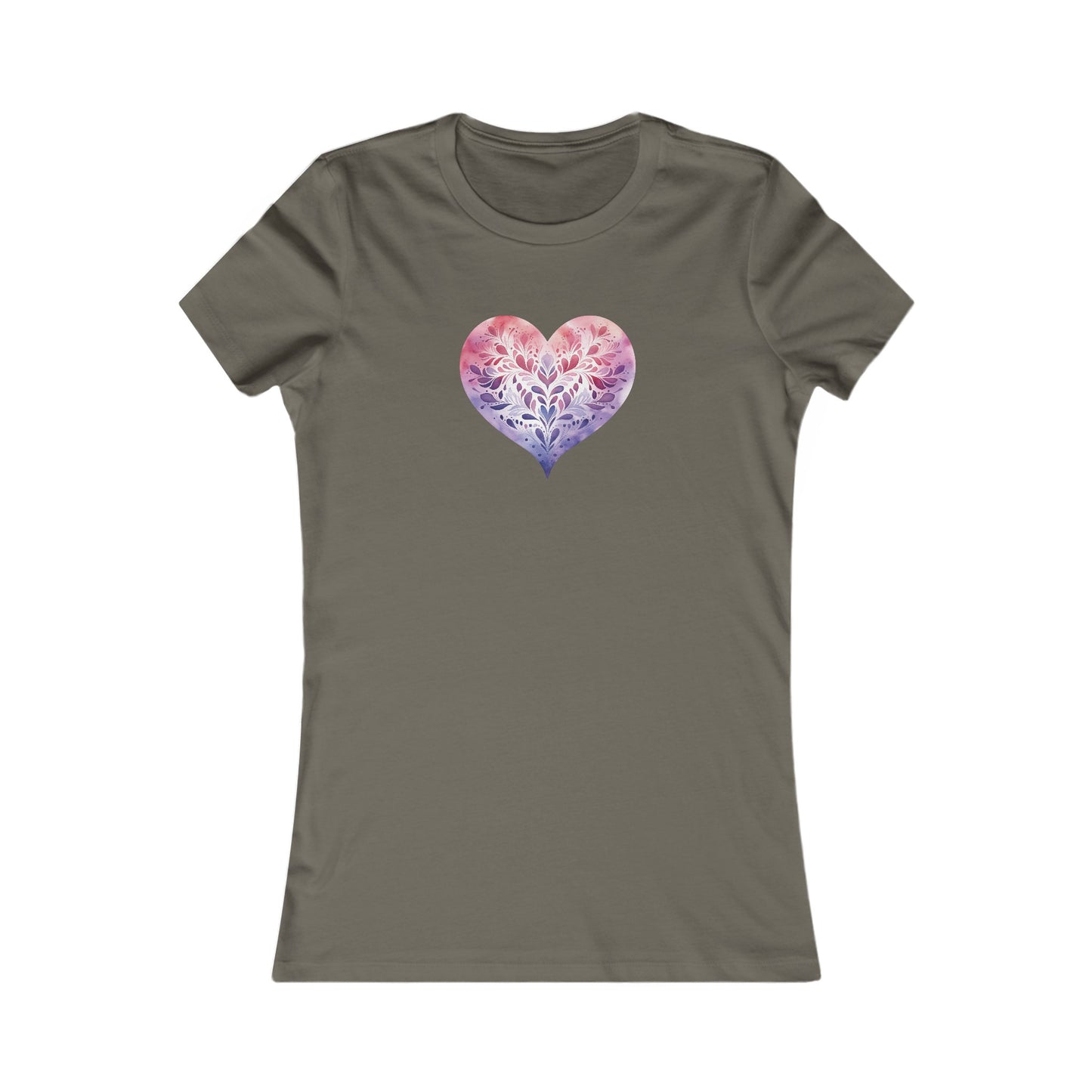 Watercolor Heart Fitted Tee 005