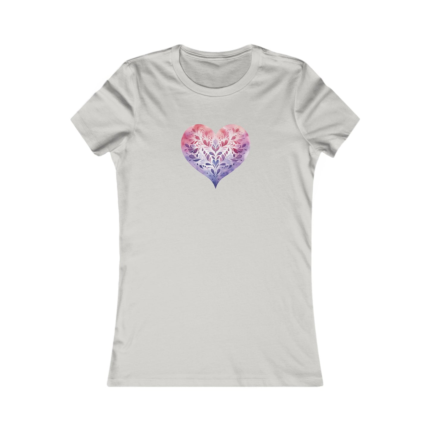 Watercolor Heart Fitted Tee 005