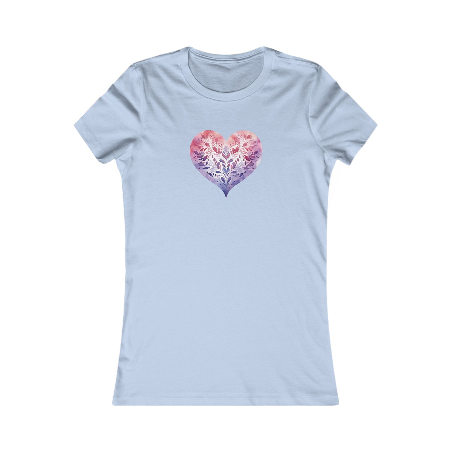 Watercolor Heart Fitted Tee 005