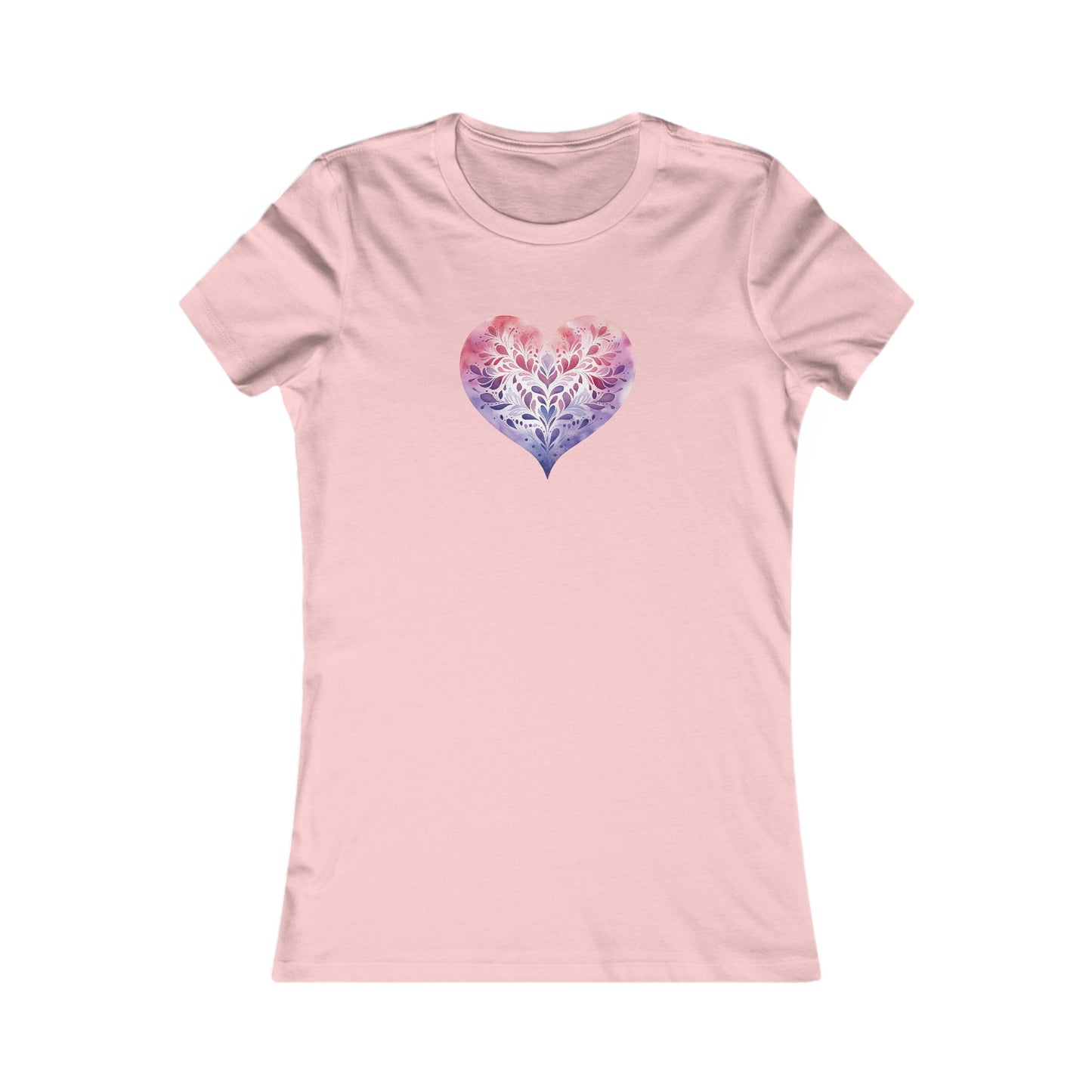 Watercolor Heart Fitted Tee 005