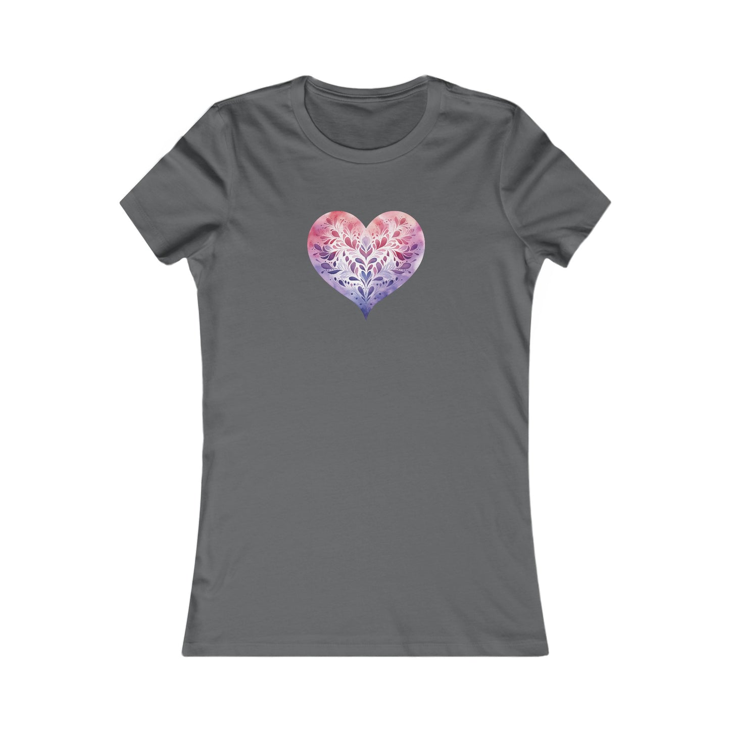 Watercolor Heart Fitted Tee 005