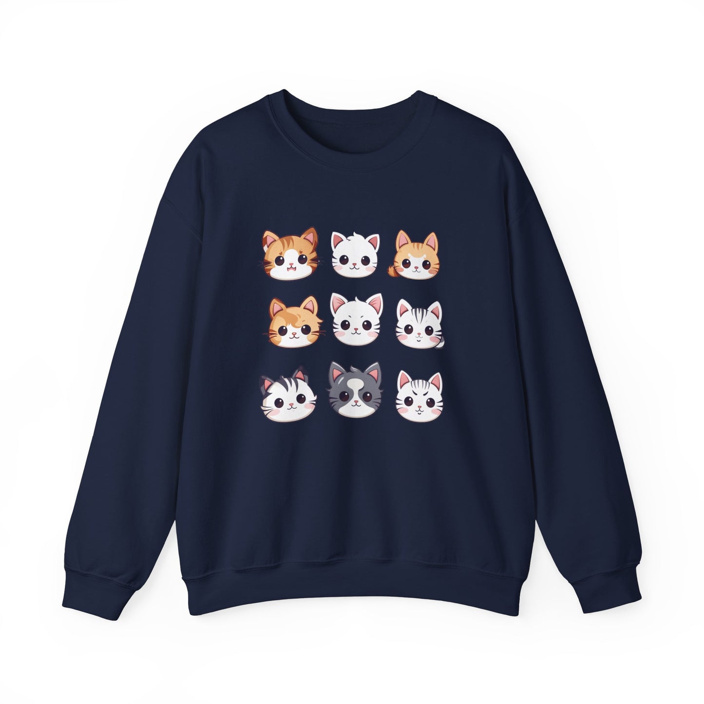 Cute Cat Faces Set Sweatshirt