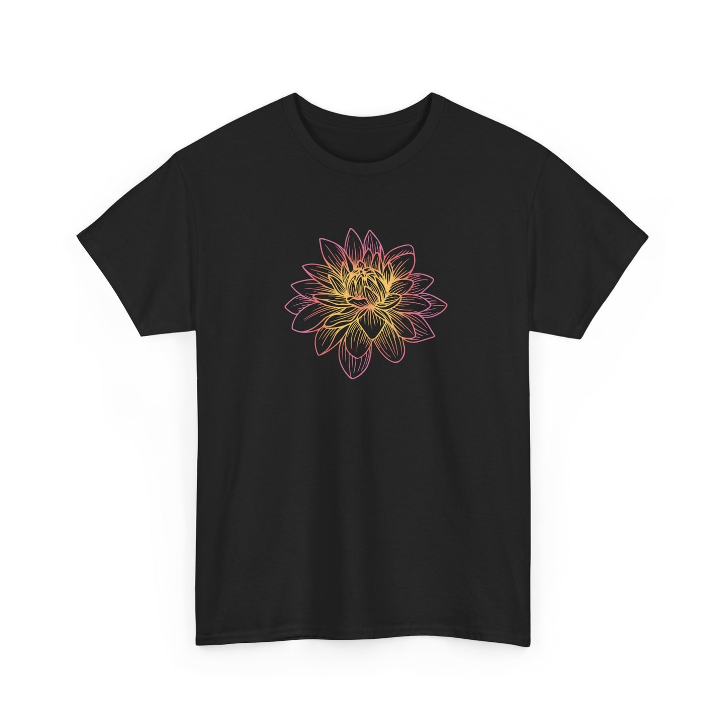 Colorful Lotus Outline Short Sleeve Tee