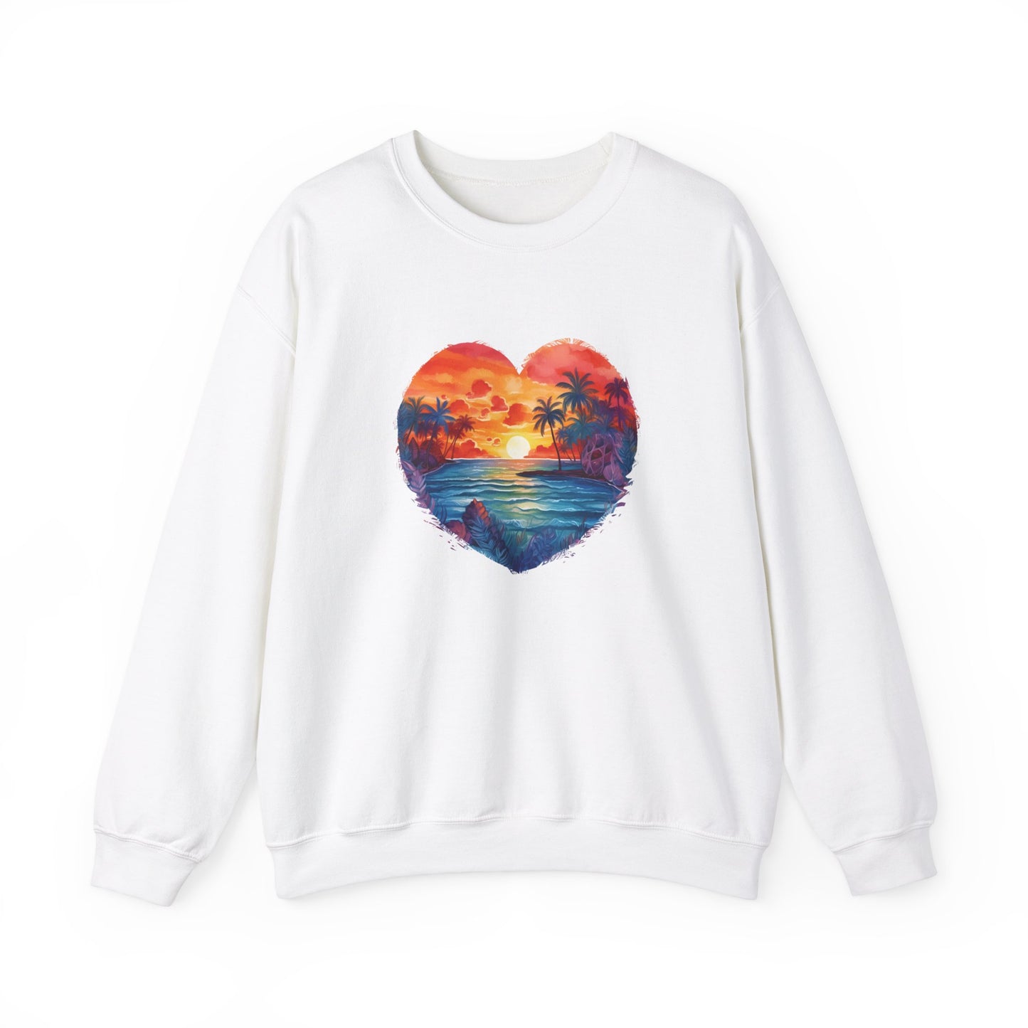 Painted Beach Sunset Heart Sweatshirt
