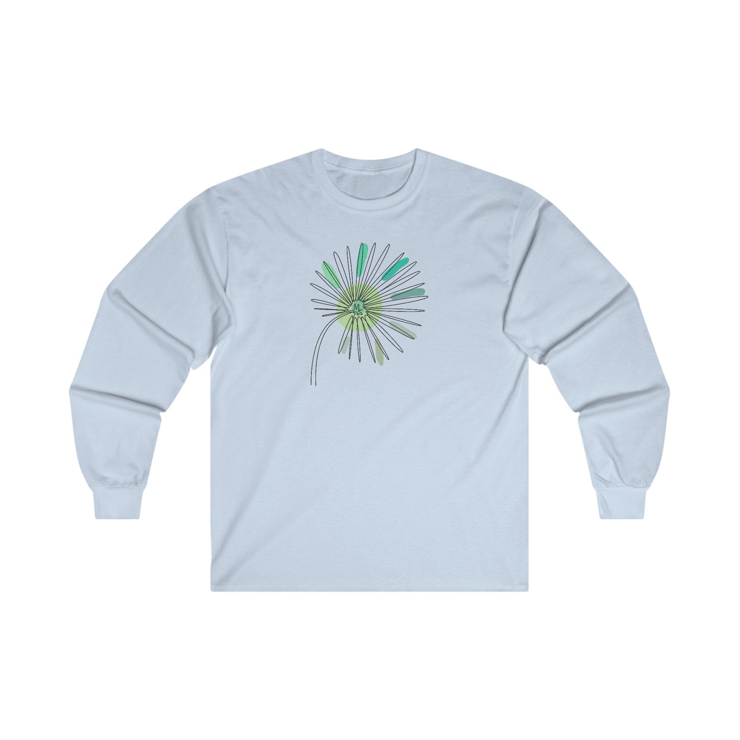 Green and Blue Dandelion Long Sleeve Tee