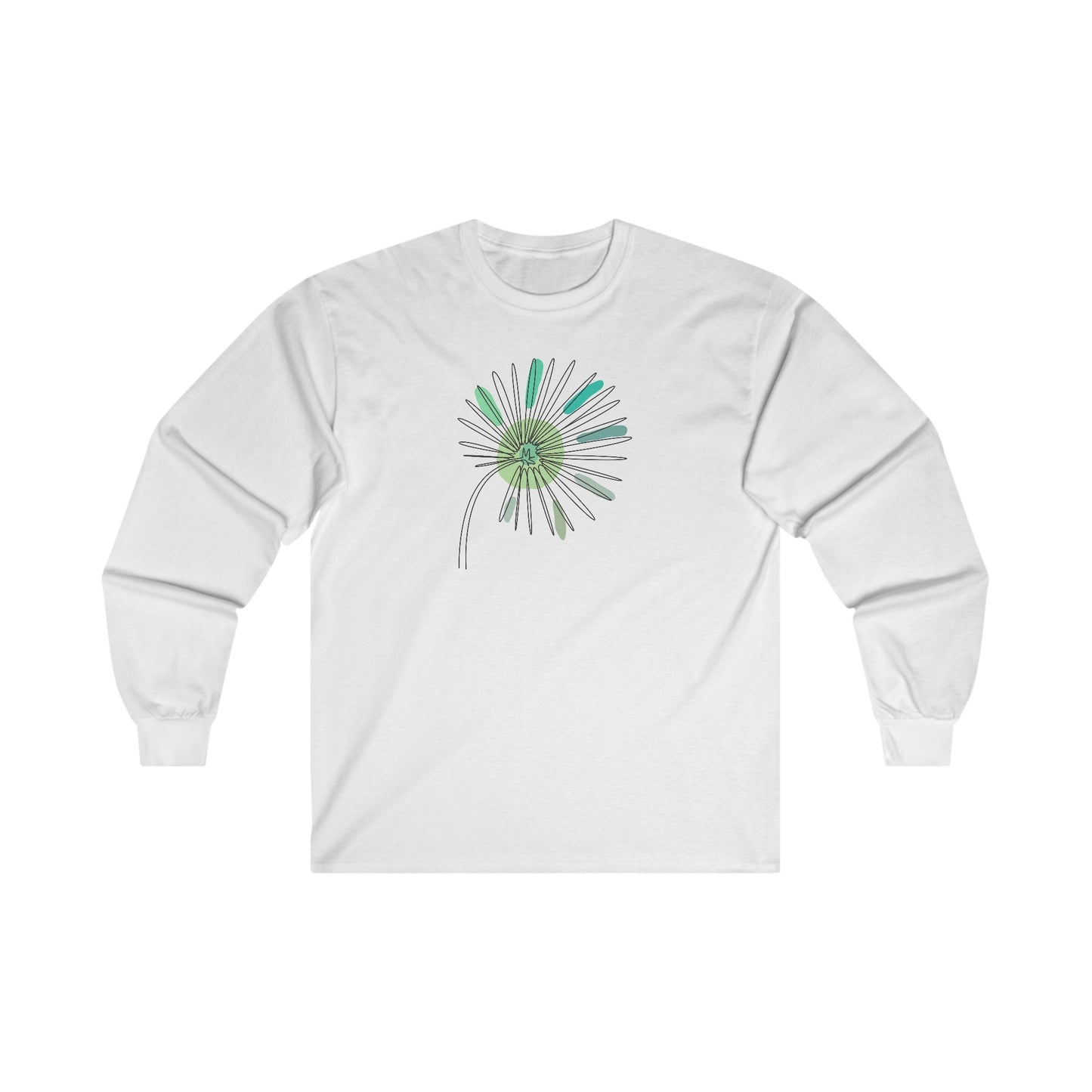 Green and Blue Dandelion Long Sleeve Tee