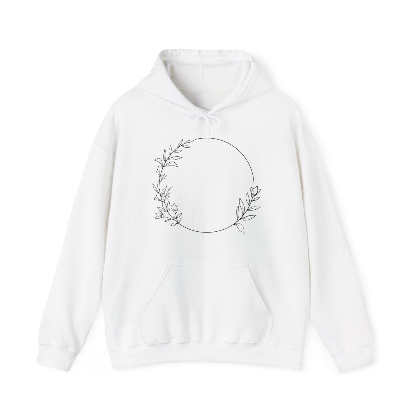 Leafy Flowers Circle Hooded Sweatshirt