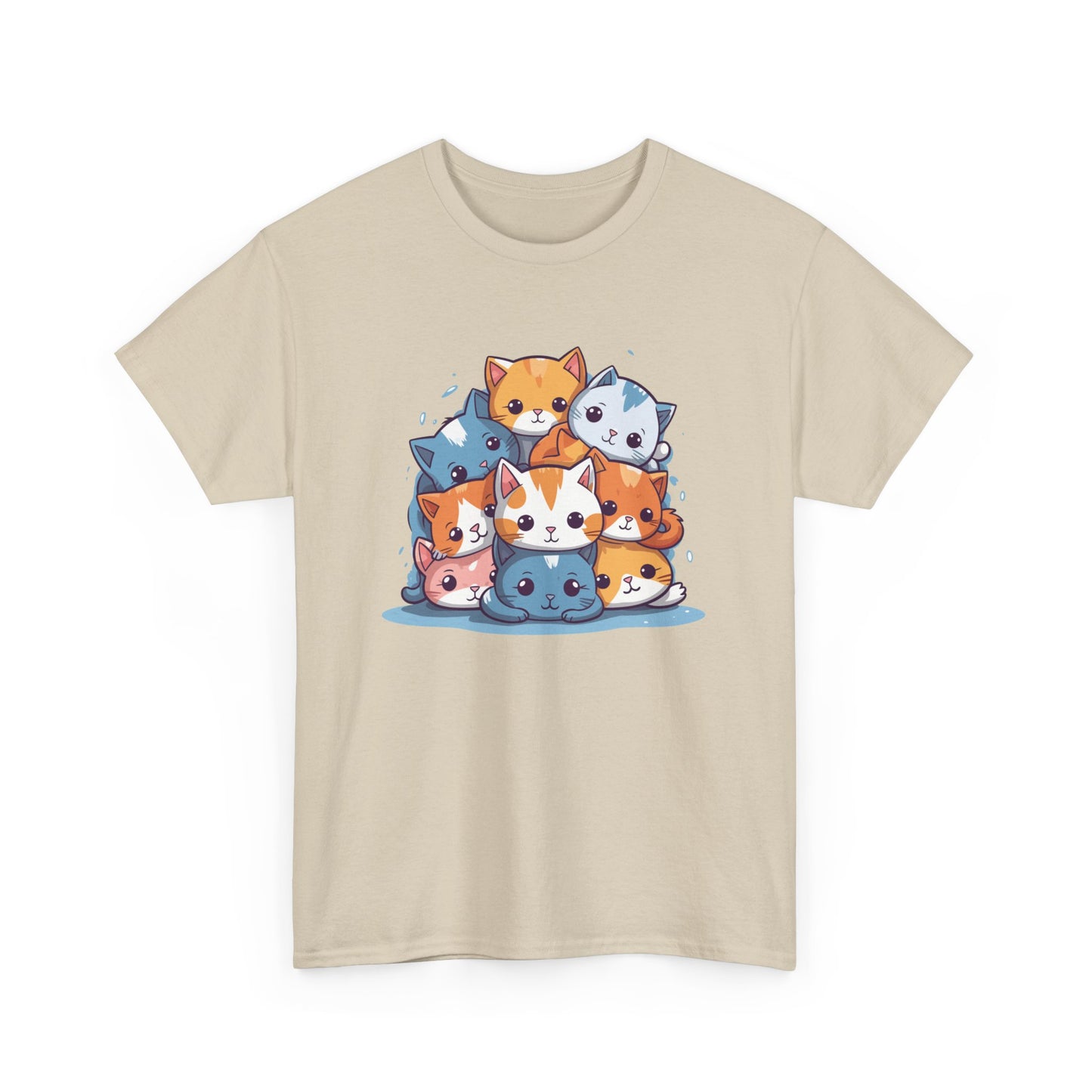 Cute Cat Pile Short Sleeve Tee