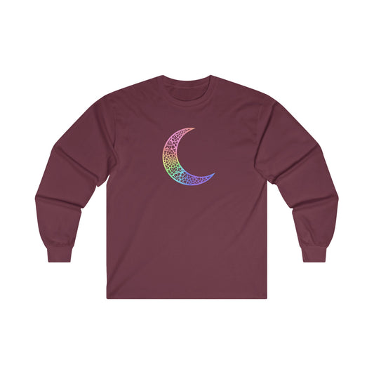 Colorful Mandala Moon Long Sleeve Tee
