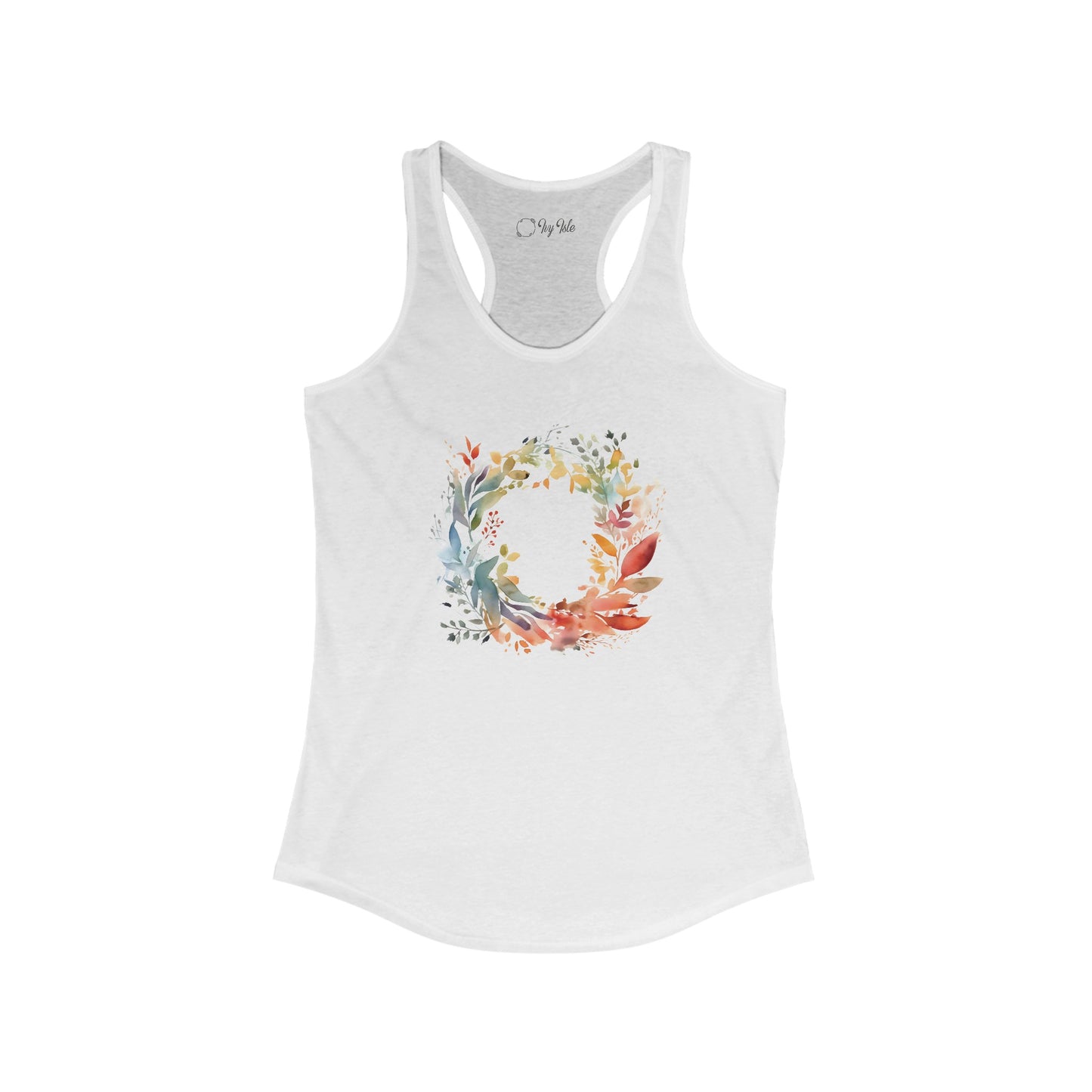 Watercolor Floral Circle Racerback Tank