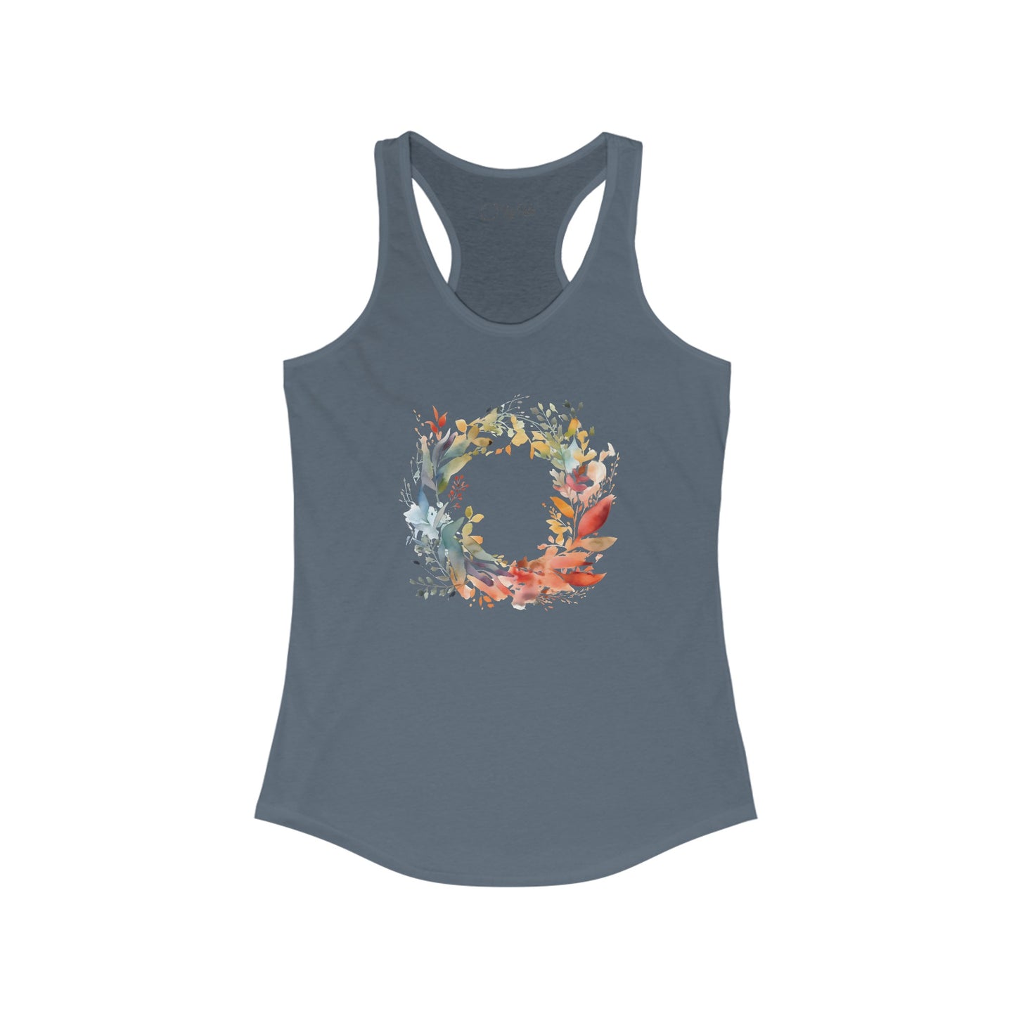 Watercolor Floral Circle Racerback Tank