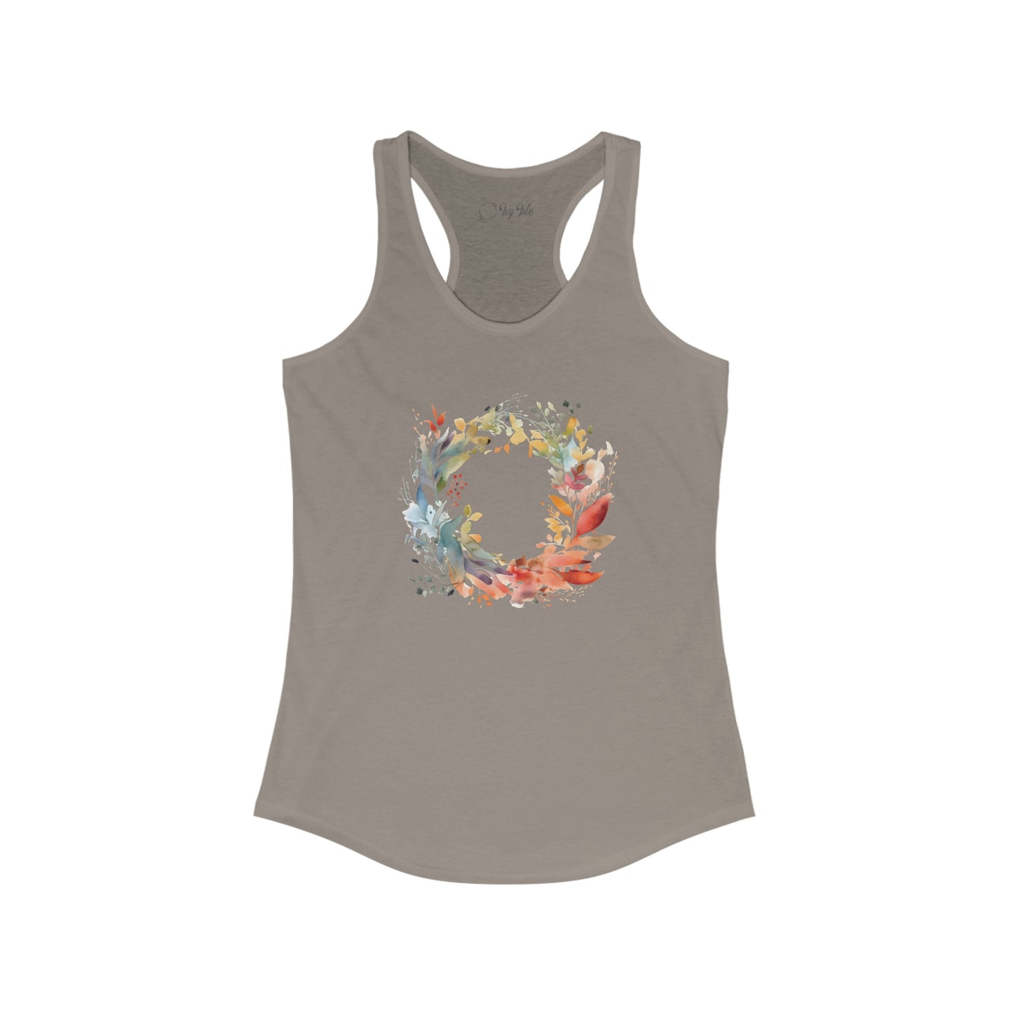 Watercolor Floral Circle Racerback Tank