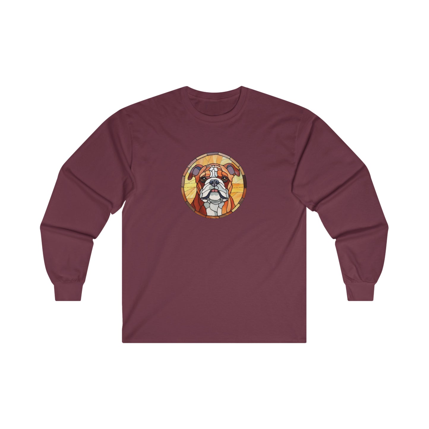 Stained Glass Bulldog Long Sleeve Tee