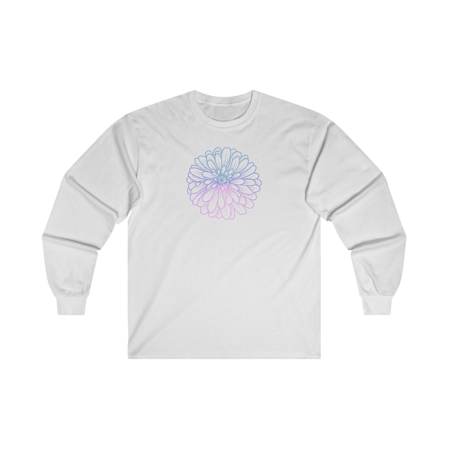 Colorful Flower Outline Long Sleeve Tee