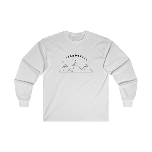 Pyramids and Moon Phases Long Sleeve Tee