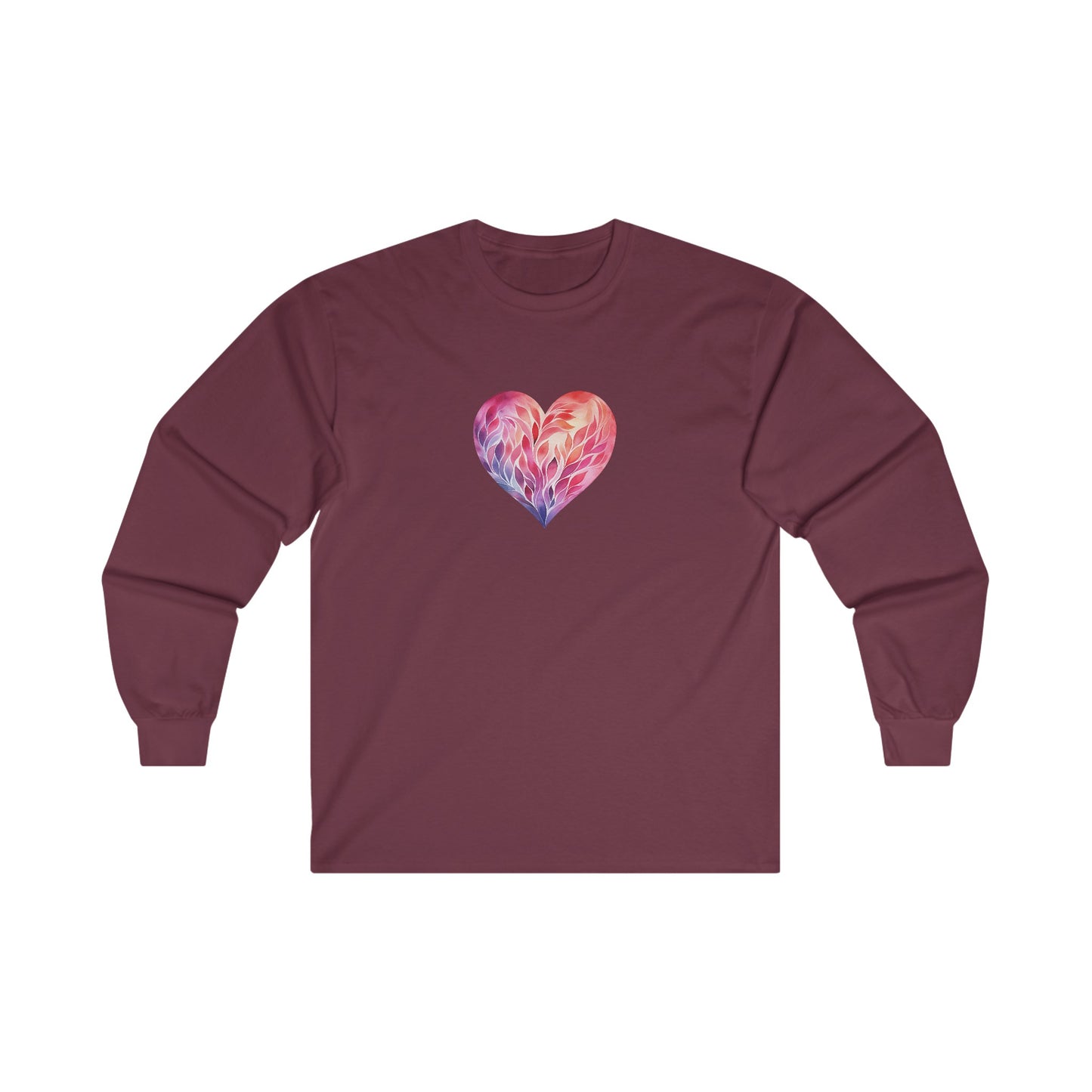 Watercolor Heart Long Sleeve Tee 004
