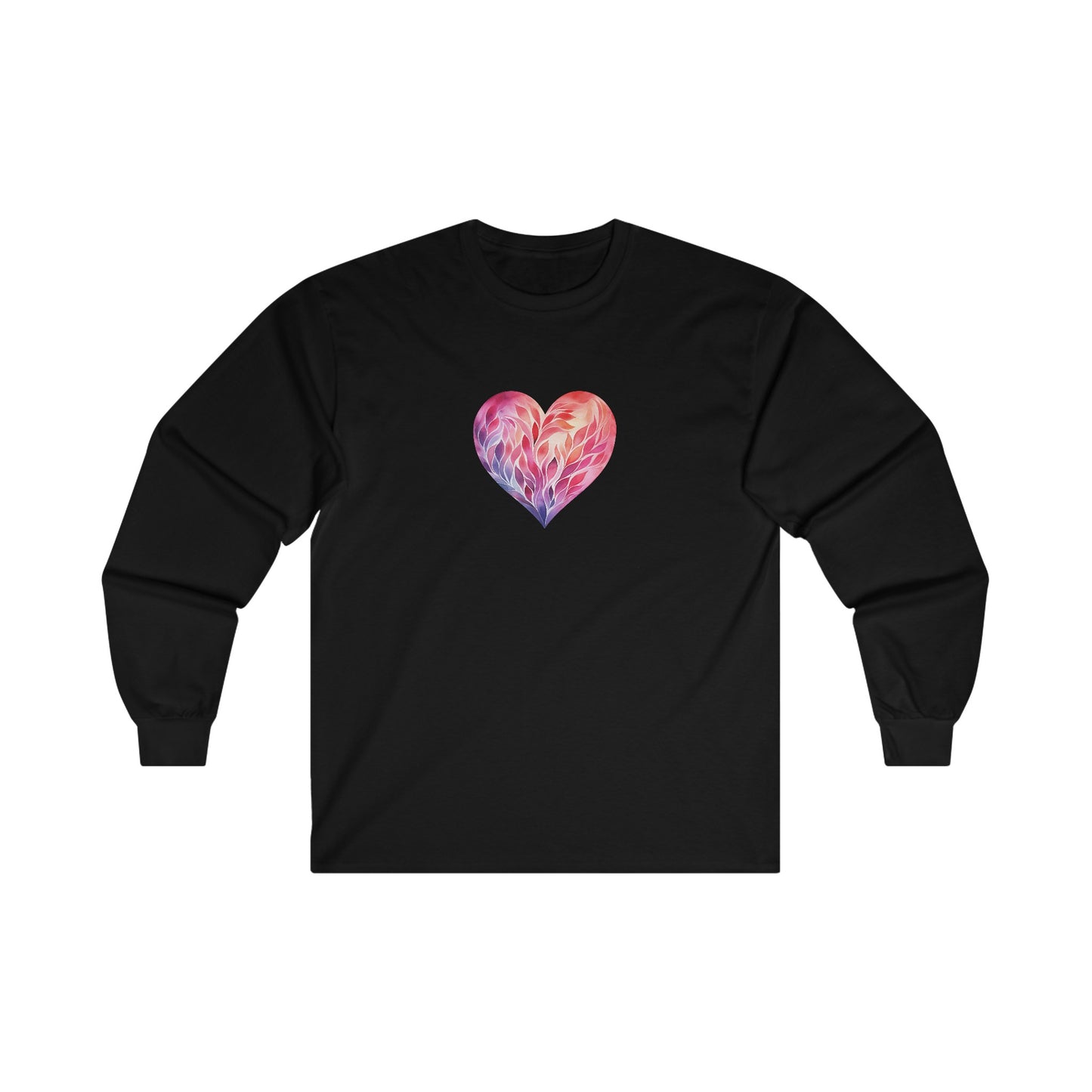 Watercolor Heart Long Sleeve Tee 004
