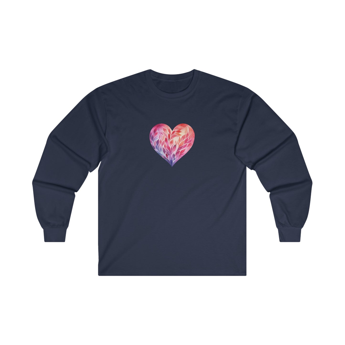 Watercolor Heart Long Sleeve Tee 004