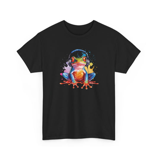 Frog with Headphones Short Sleeve Tee