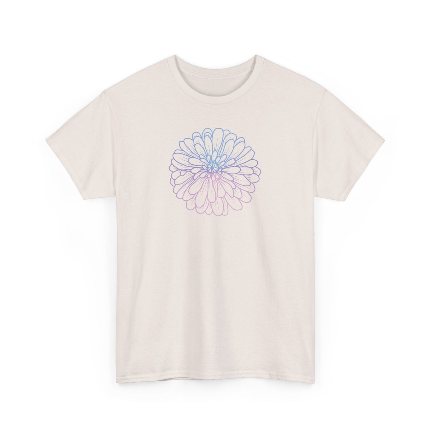 Colorful Flower Outline Short Sleeve Tee
