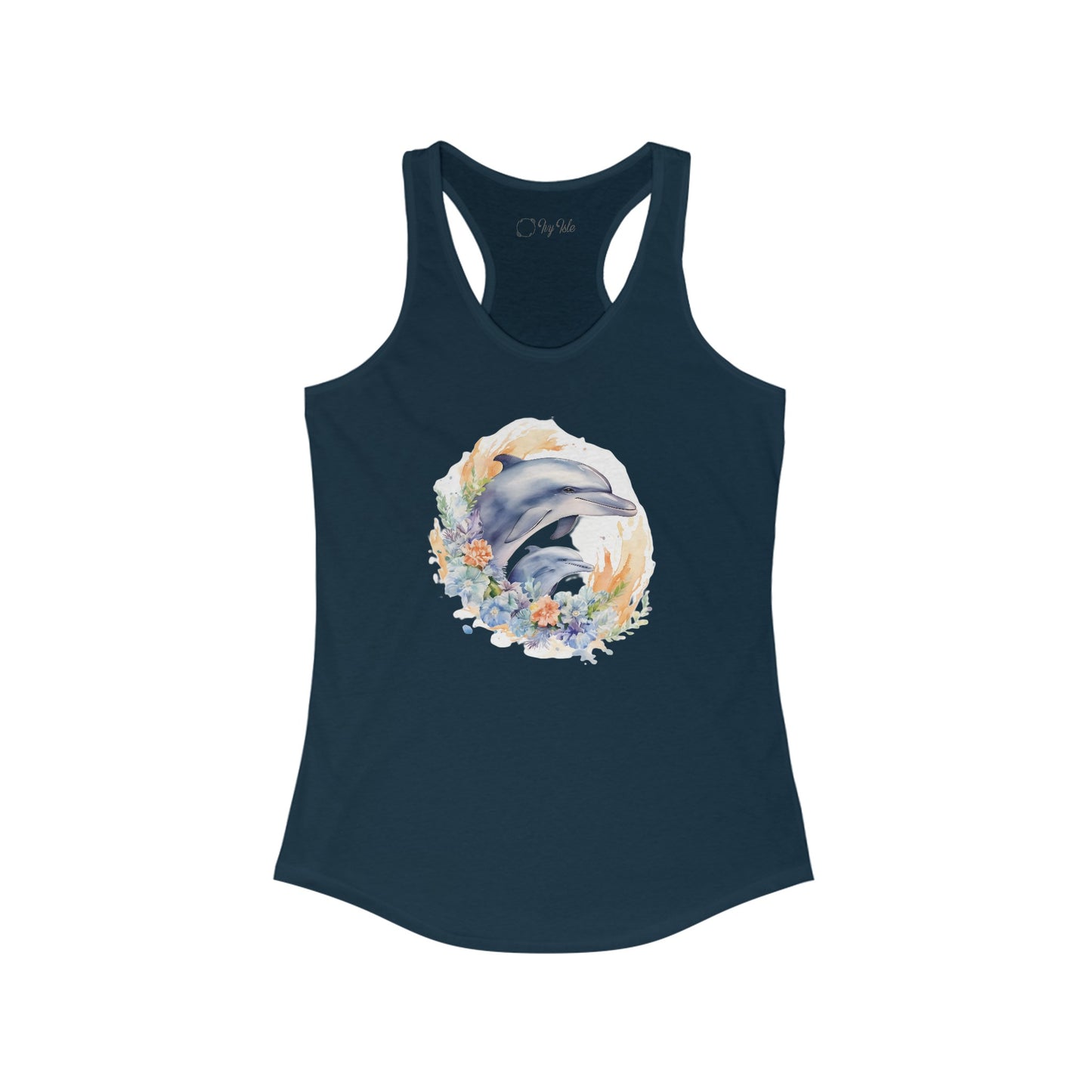 Watercolor Dolphins Racerback Tank