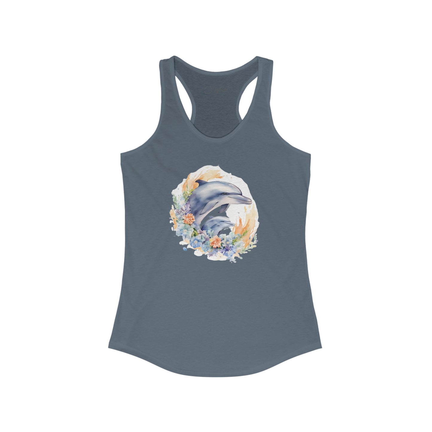 Watercolor Dolphins Racerback Tank