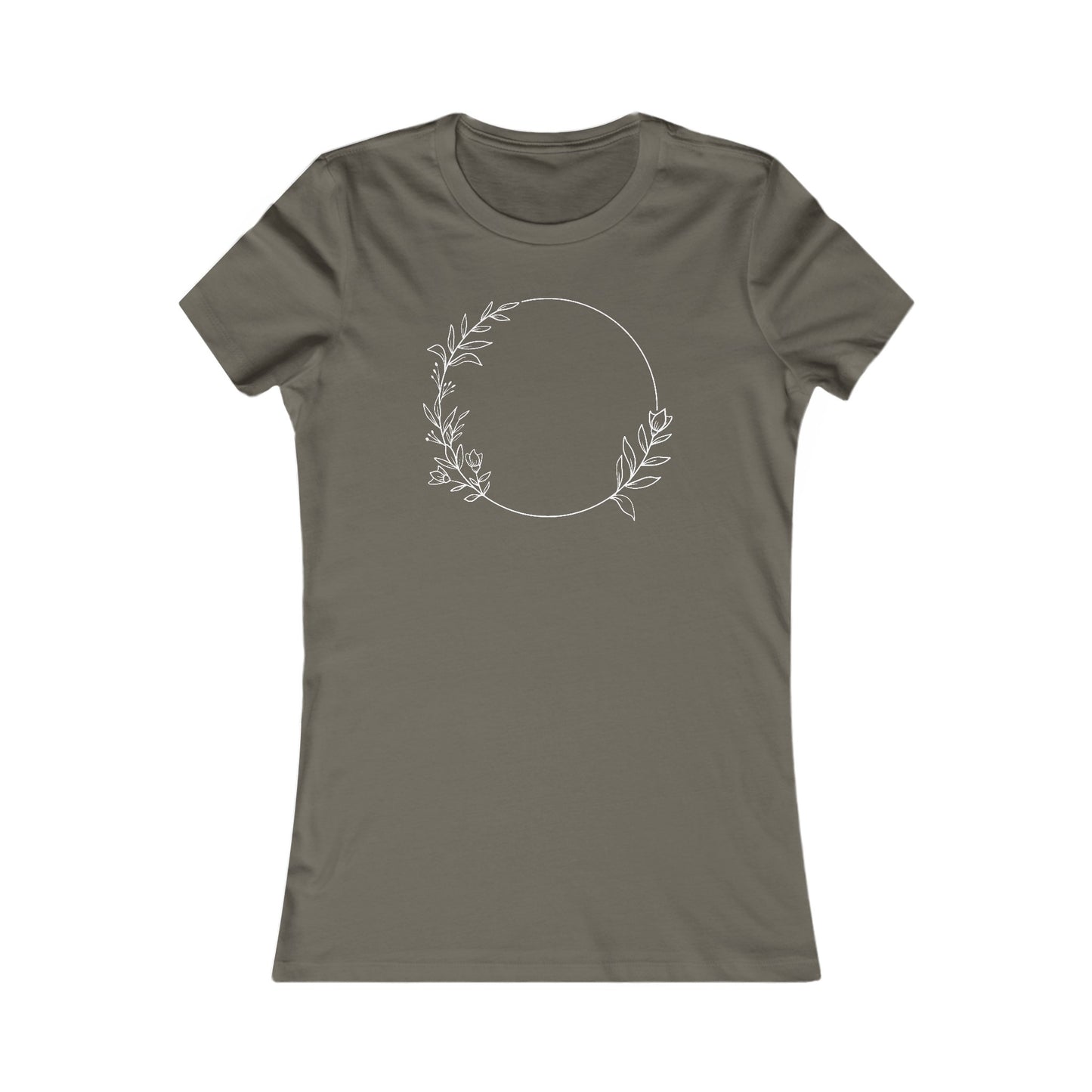 Leafy Flowers Circle Fitted Tee