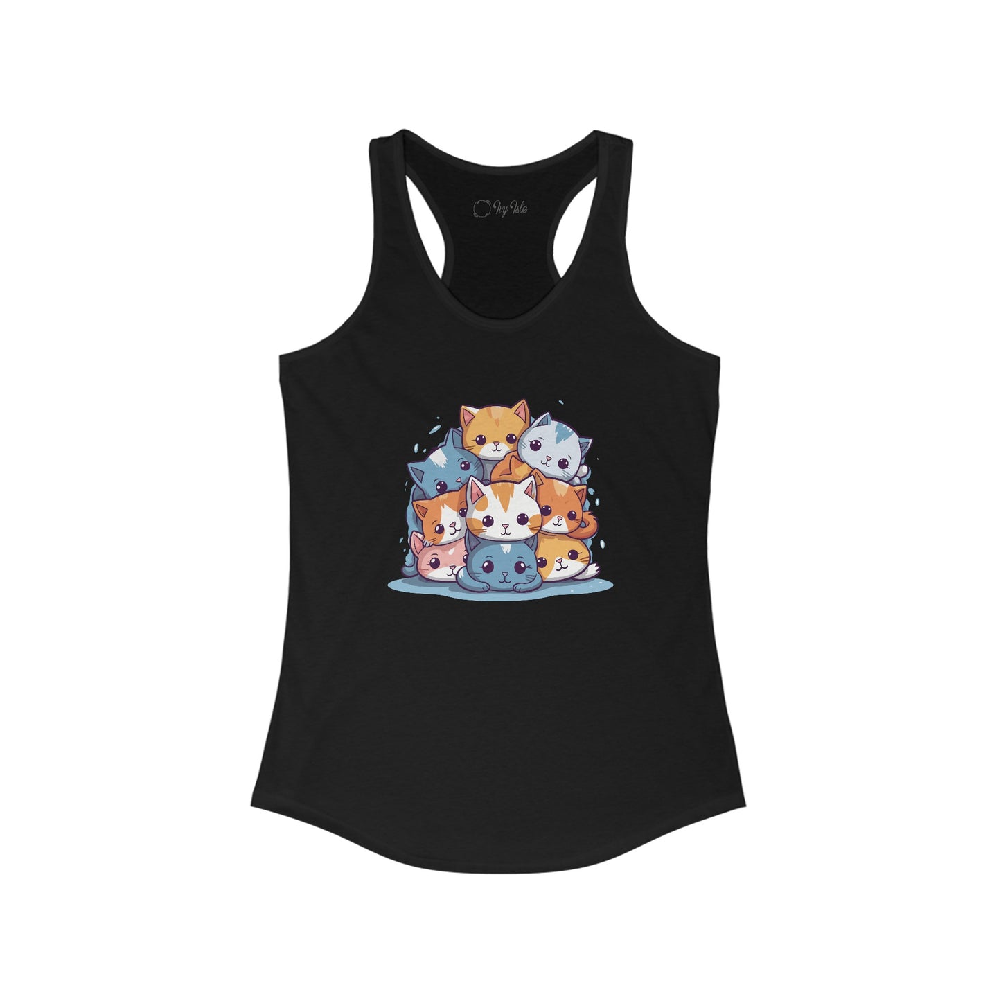 Cute Cat Pile Racerback Tank