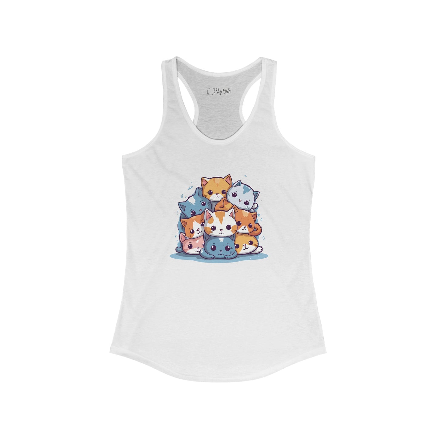 Cute Cat Pile Racerback Tank