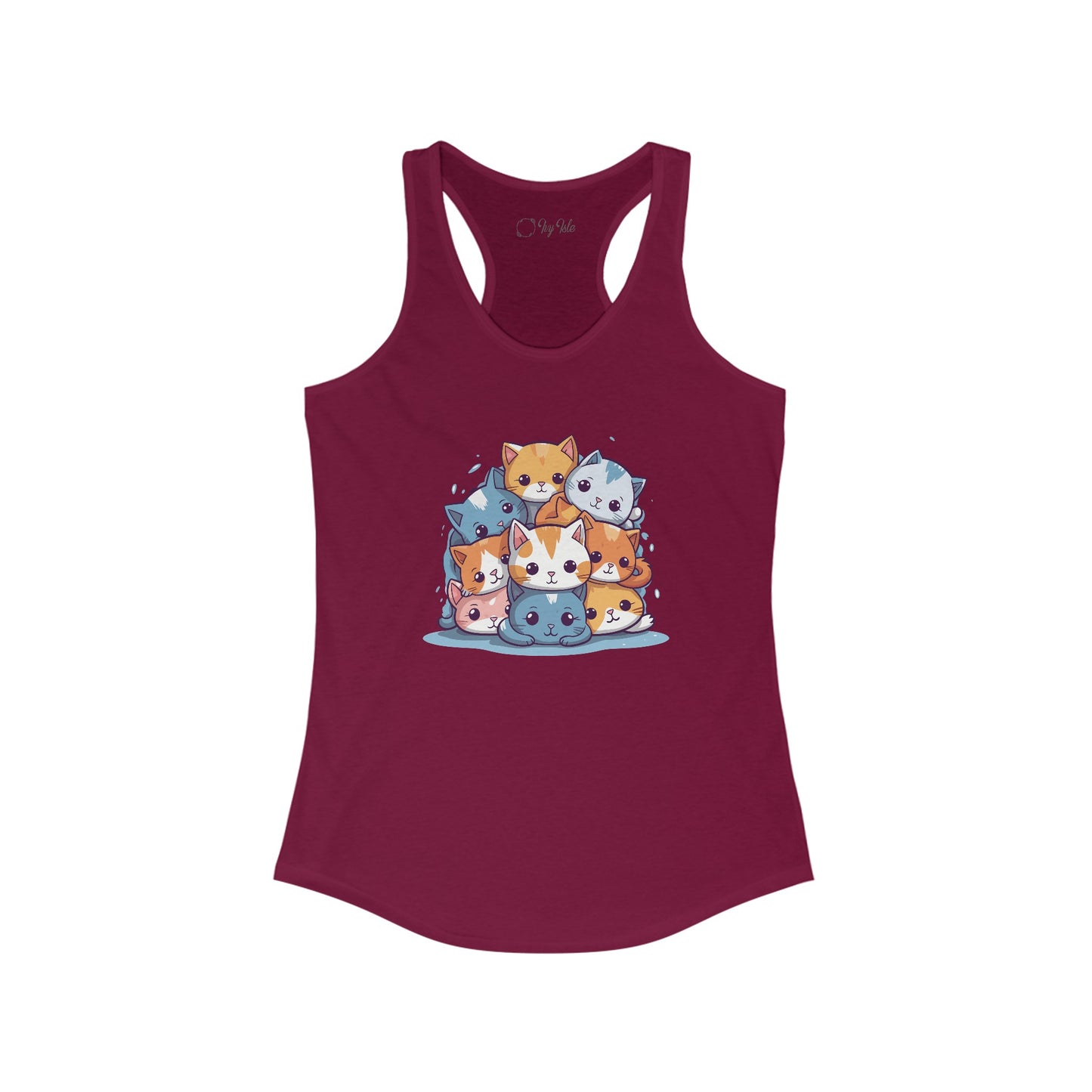 Cute Cat Pile Racerback Tank