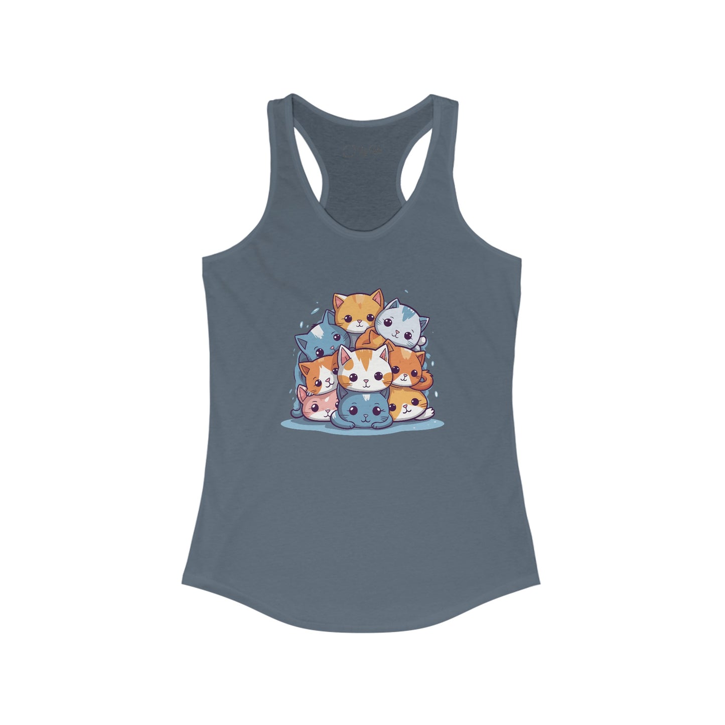 Cute Cat Pile Racerback Tank