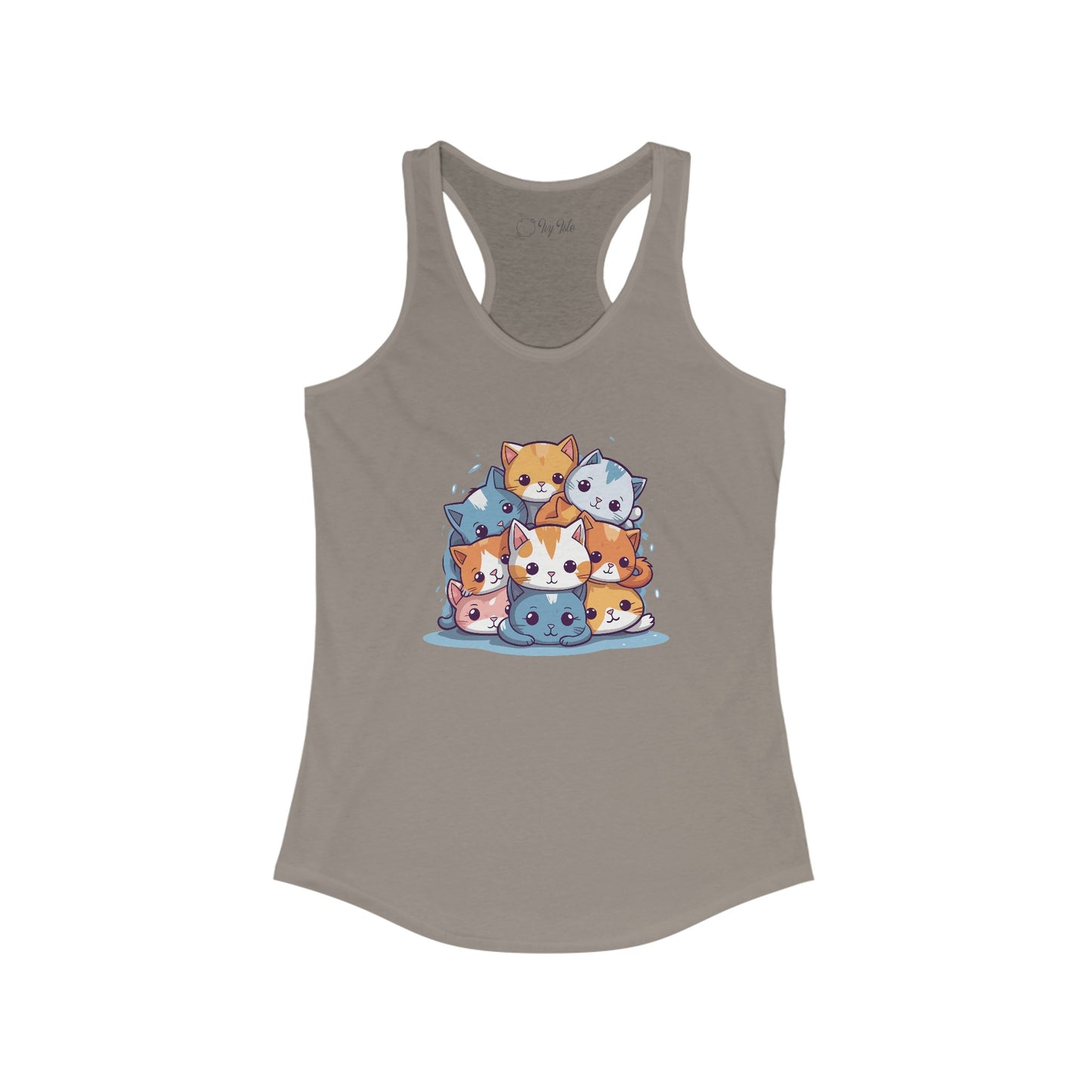 Cute Cat Pile Racerback Tank