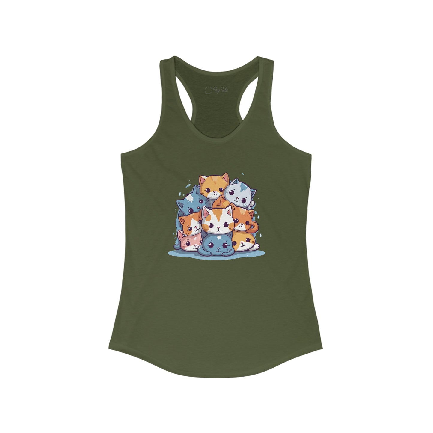 Cute Cat Pile Racerback Tank