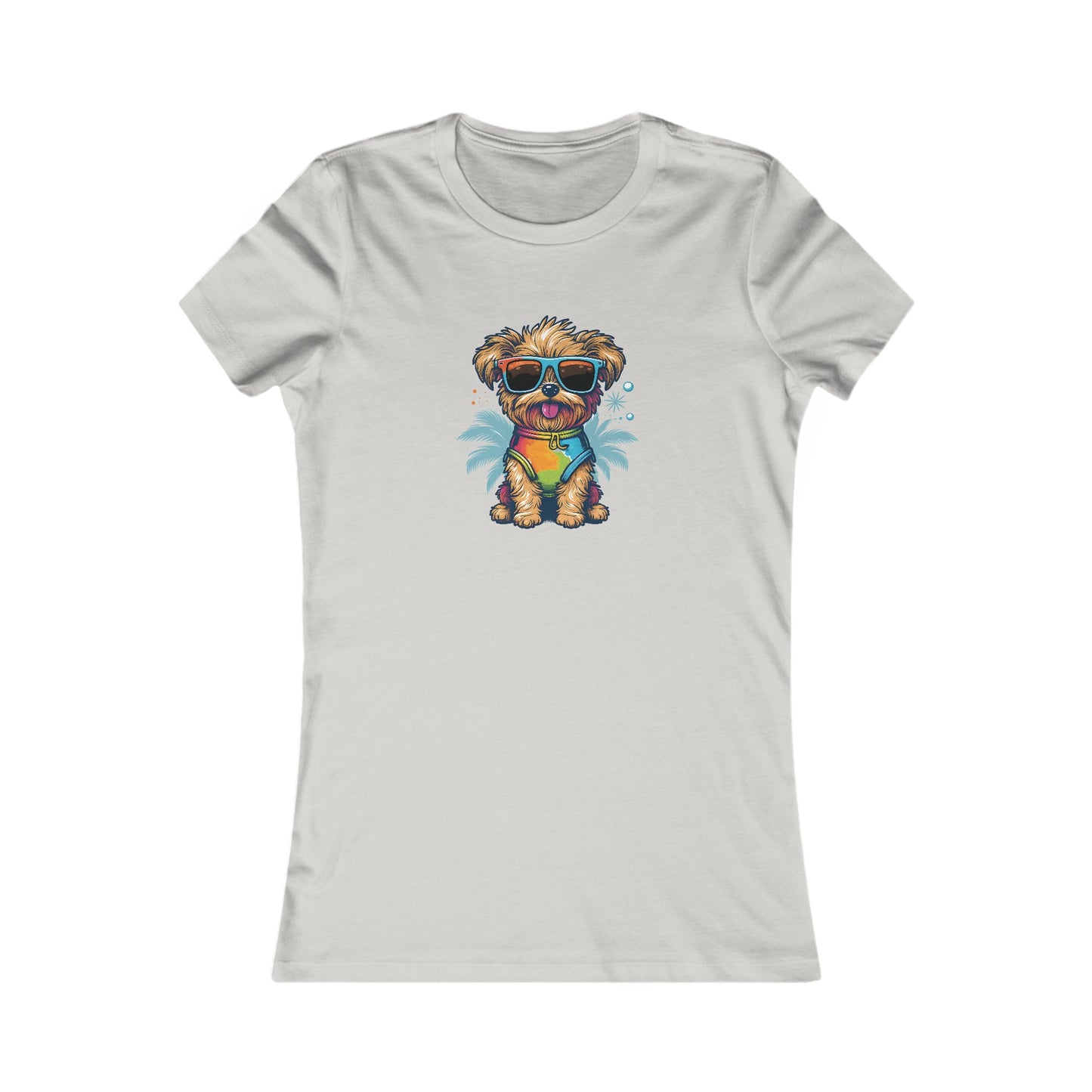 Dog with Sunglasses Fitted Tee 001