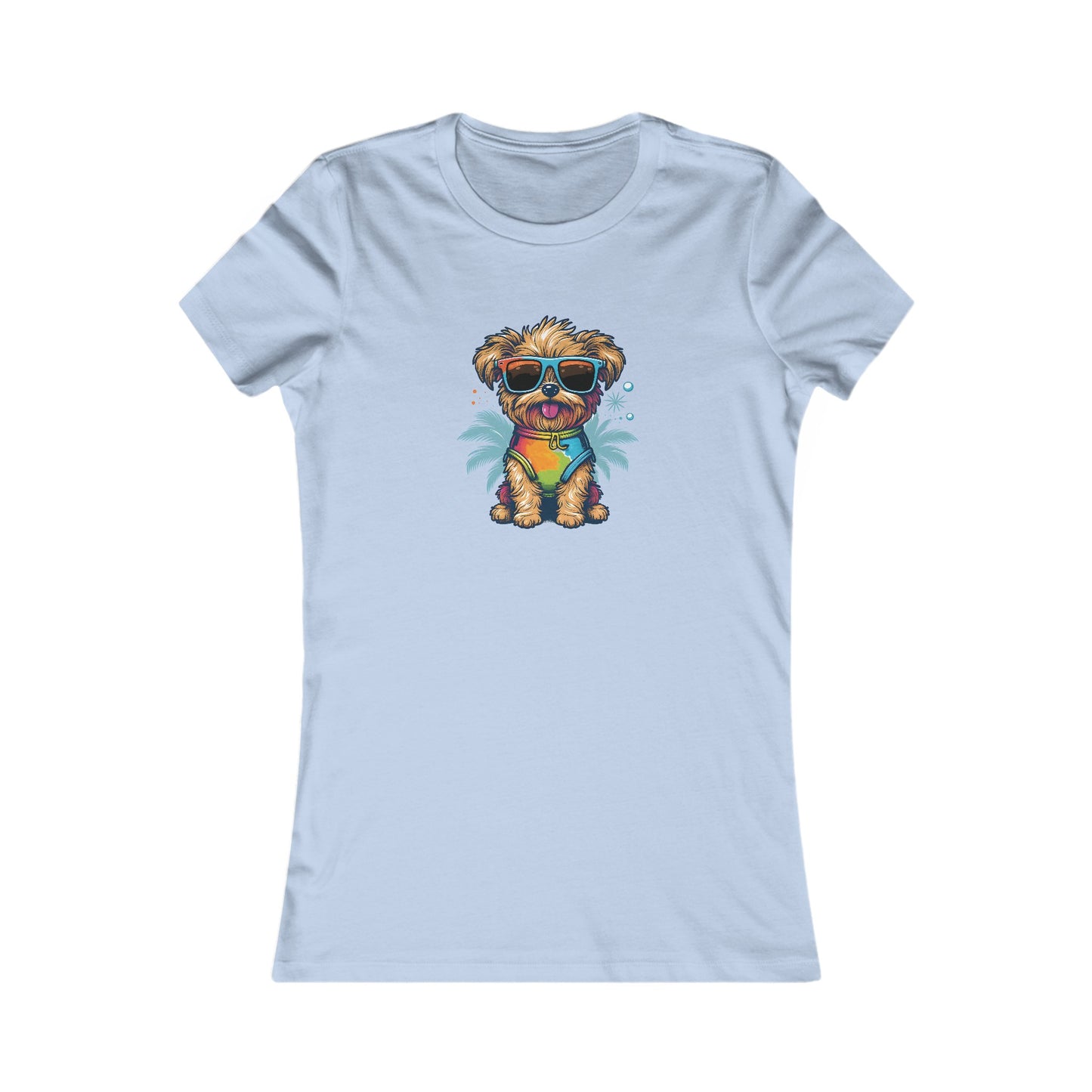 Dog with Sunglasses Fitted Tee 001