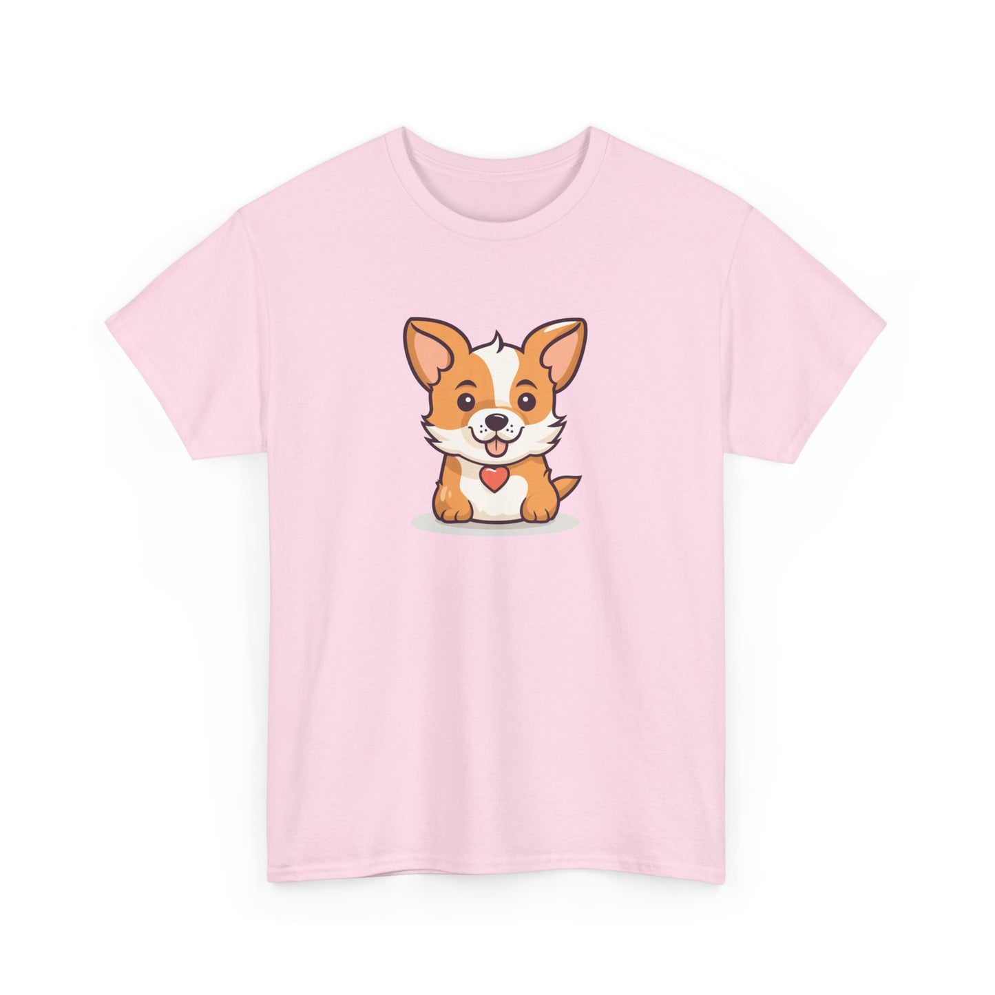 Cute Dog with Heart Short Sleeve Tee