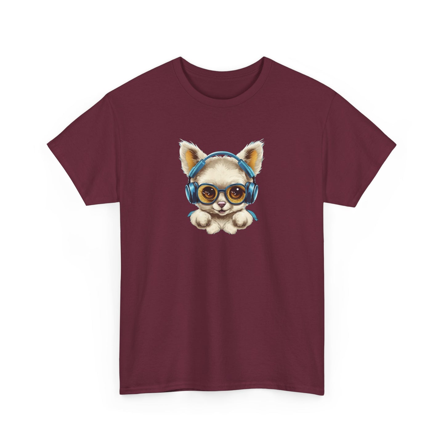 Puppy with Headphones Short Sleeve Tee