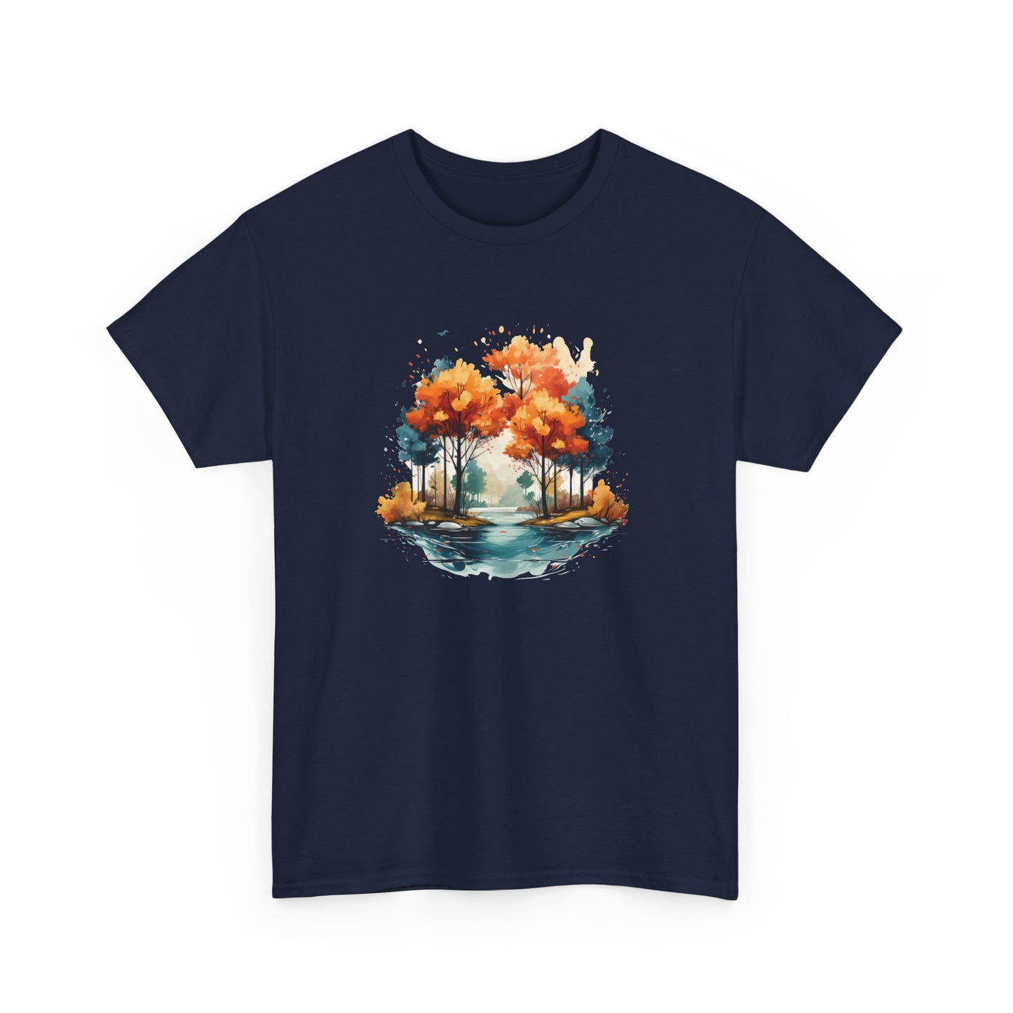 Autumn River Watercolor Short Sleeve Tee