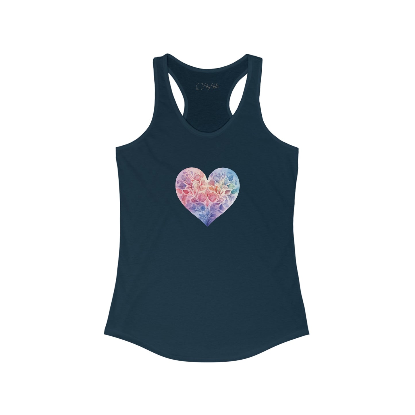 Watercolor Heart Racerback Tank 006