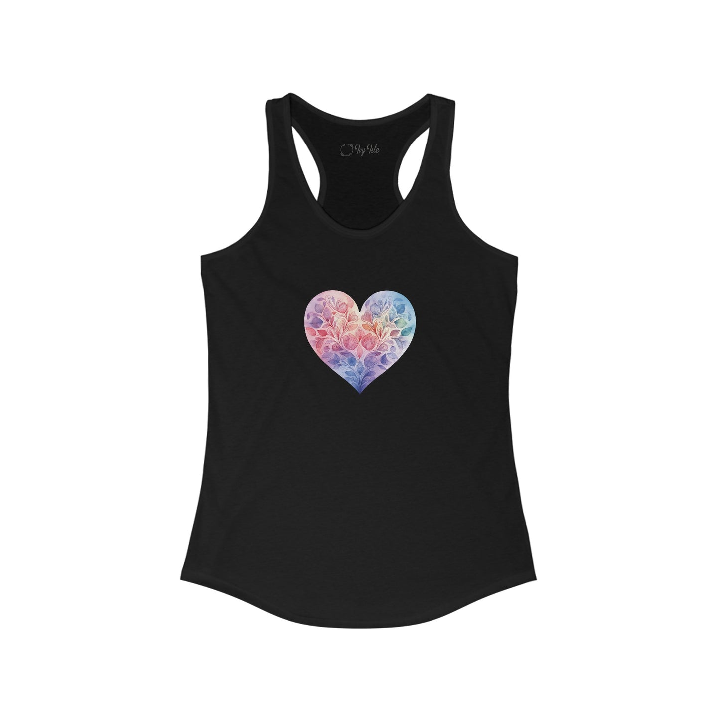 Watercolor Heart Racerback Tank 006