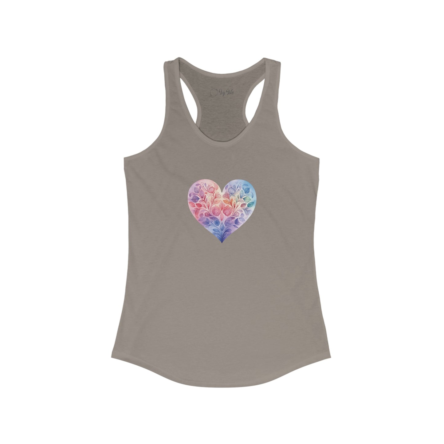 Watercolor Heart Racerback Tank 006