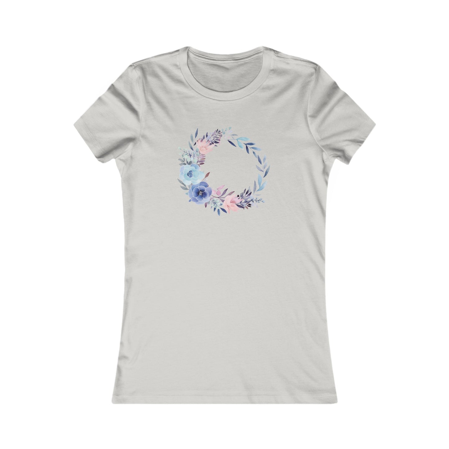 Watercolor Flower Circle Fitted Tee