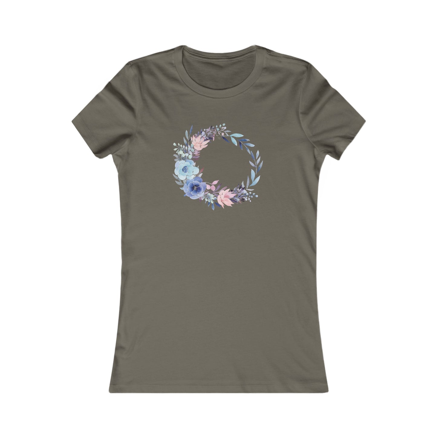 Watercolor Flower Circle Fitted Tee