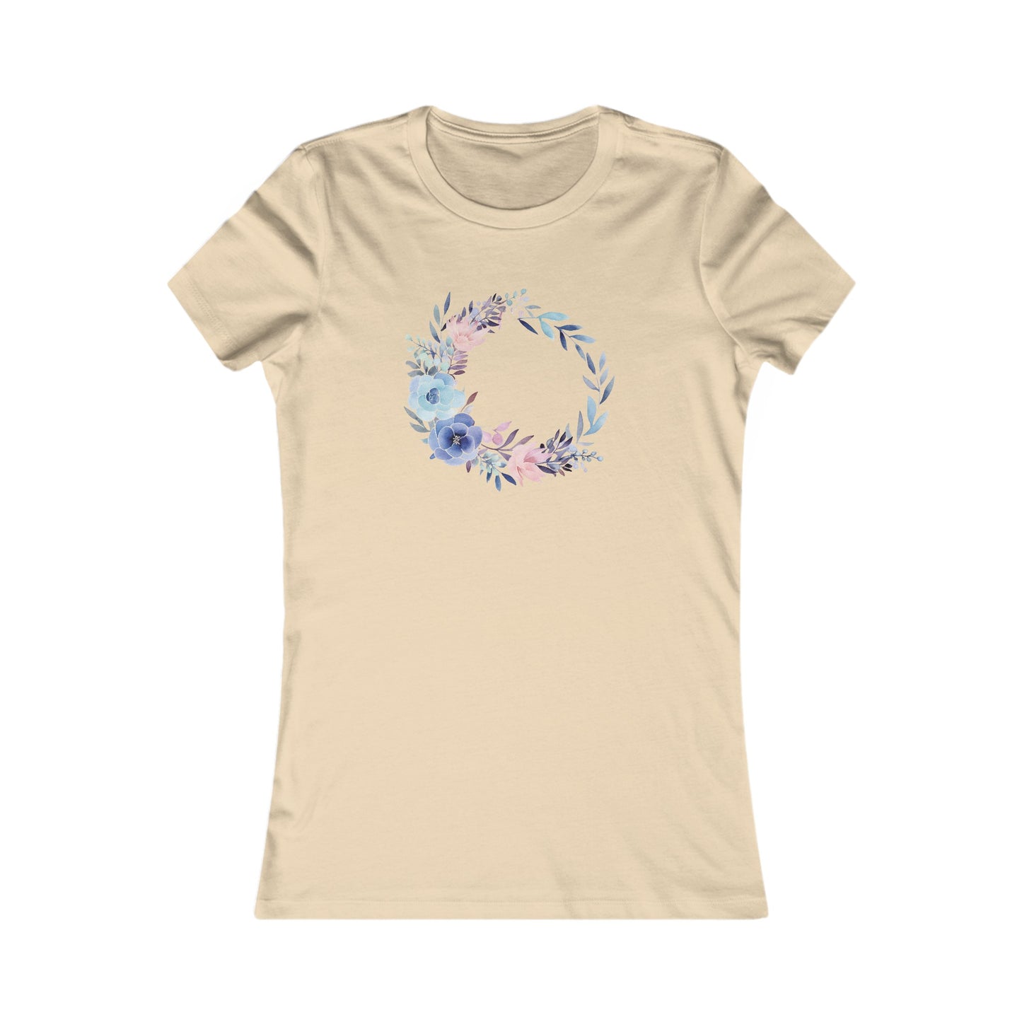 Watercolor Flower Circle Fitted Tee