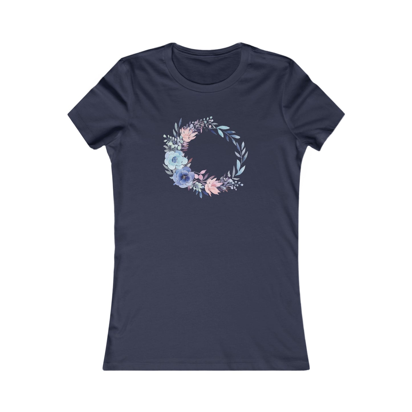 Watercolor Flower Circle Fitted Tee